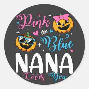 Rosa eller Blue Nana Kärlek du pumpkin Baby Runt Klistermärke