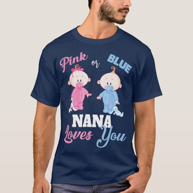 Rosa eller Blue Nana Kärlek You-Gender Reveal Shir T Shirt (Framsida)