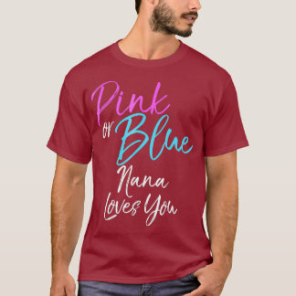 Rosa eller Blue Nana Kärlek You Shirt Grandma Gend T