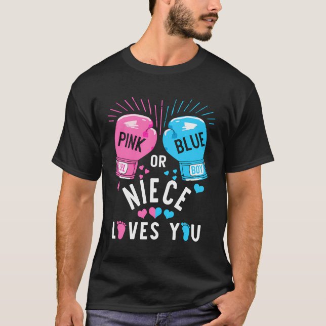 Rosa eller Blue Niece Kärlek du Boxing Gender Reve T Shirt (Framsida)