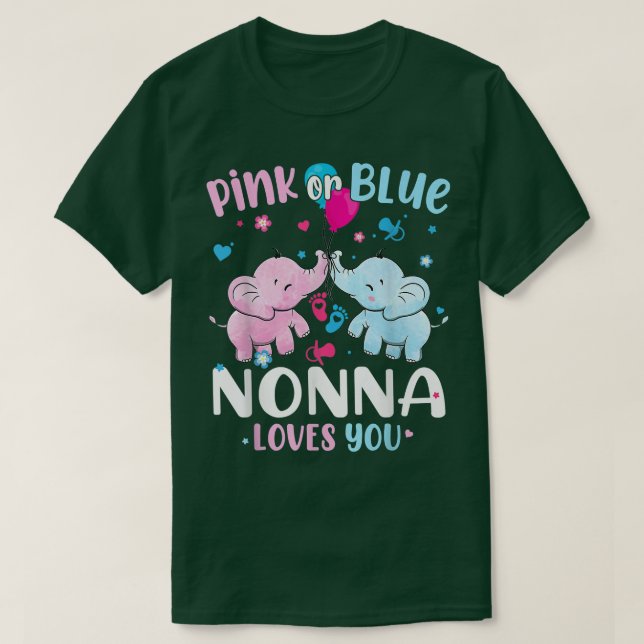 Rosa eller Blue Nonna Kärlek du Elephants Baby Gen T Shirt (Design framsida)