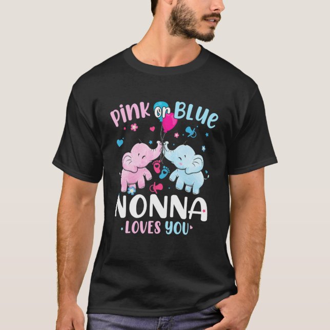 Rosa eller Blue Nonna Kärlek Du Gender visar Eleph T Shirt (Framsida)