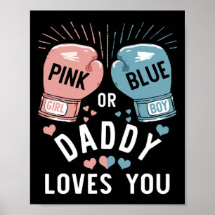 Rosa eller Blue Pappa Kärlek You Boxing Gender Rev Poster