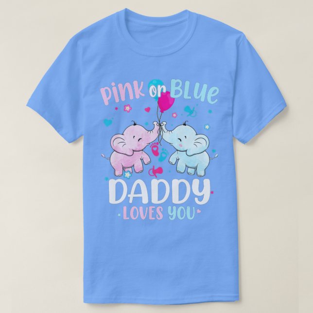 Rosa eller Blue Pappa Kärlek You Gender Reveal Ele T Shirt (Design framsida)