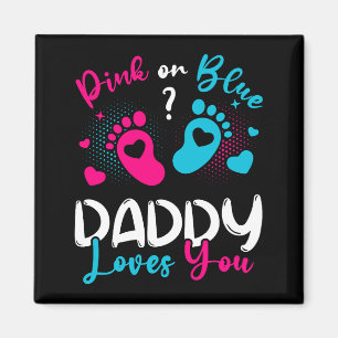 Rosa eller Blue Pappa Kärlek You Square Magnet