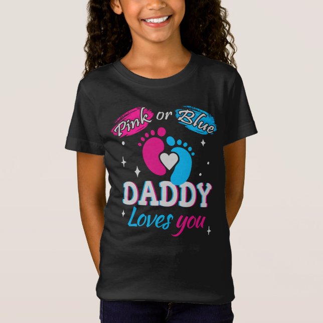 Rosa eller Blue, pappa Kärlek You T Shirt (Framsida)
