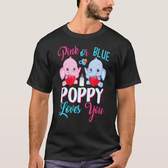 Rosa eller Blue Poppy Kärlek du Elephants Baby Gen T Shirt (Framsida)