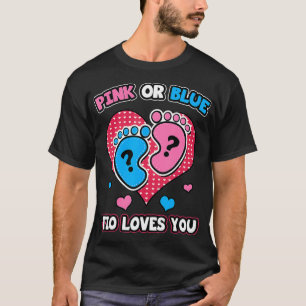 Rosa eller Blue Tio Kärlek du Gender Visa anteckni T Shirt