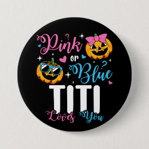Rosa eller Blue Titi Kärlek du pumpkin Baby Round Knapp