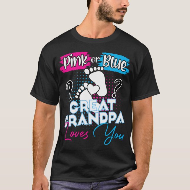Rosa eller Blue Underbar Grandpa Kärlek Du Gravid T Shirt (Framsida)