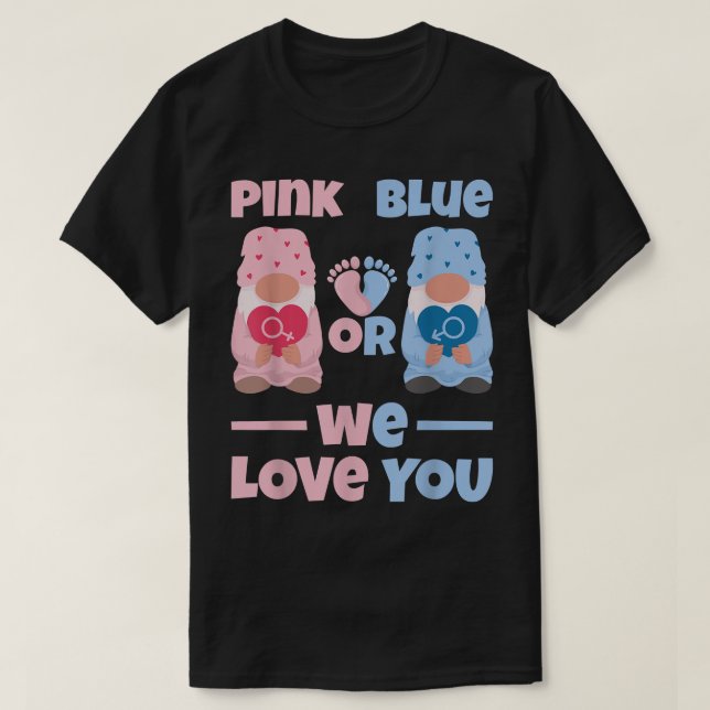 Rosa eller Blue We Kärlek you cute Family Gender R T Shirt (Design framsida)