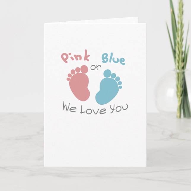 Rosa eller Blue We Kärlek You Gender Reveal Baby S Inbjudan (Framsida)