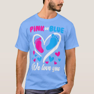Rosa eller Blue We Kärlek You Gender Visa Baby T Shirt