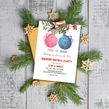 Rosa- eller Blue Winter Gender Reveal Party-inbjud