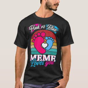 Rosa eller Kärlek med blå nota Mammor Gender Visa T Shirt