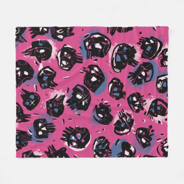 Rosa emo scull Home & Living Home Décor Thrid Fleecefilt (Framsidan (Horisontell))