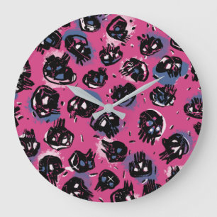 Rosa emo scull Wall Art & Décor Clocks Stor Klocka