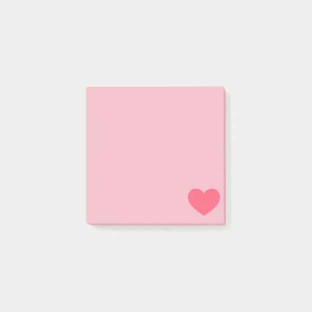 Rosa Emoji Heart Post-it Block (Framsida)