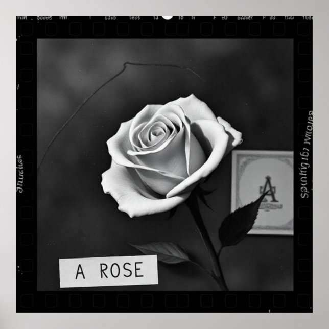 Rosa en blanco y negro estilo negativo de película poster (Framsidan)