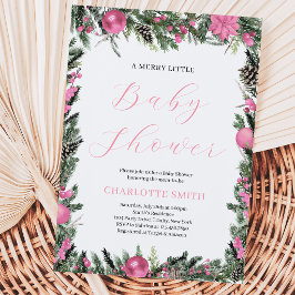 Rosa en glad liten babyfirande inbjudningar