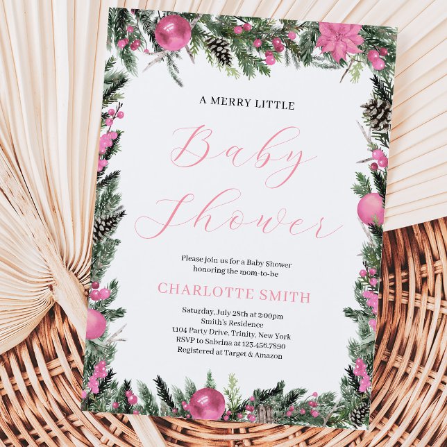 Rosa en glad liten babyfirande inbjudningar (Skapare uppladdad)