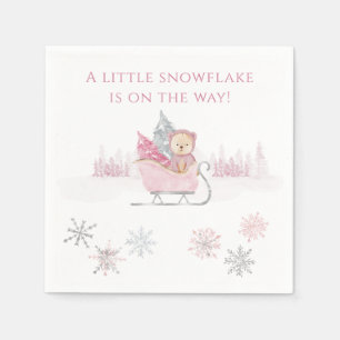 Rosa En liten snöflammande babystövel Pappersservett