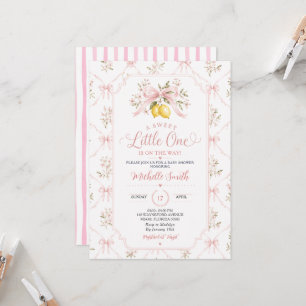 Rosa En söt liten EN är på väg Baby Shower Inbjudningar