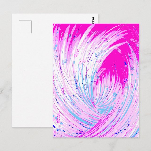 Rosa Enchanted Garden Vykort (Fram/baksida)