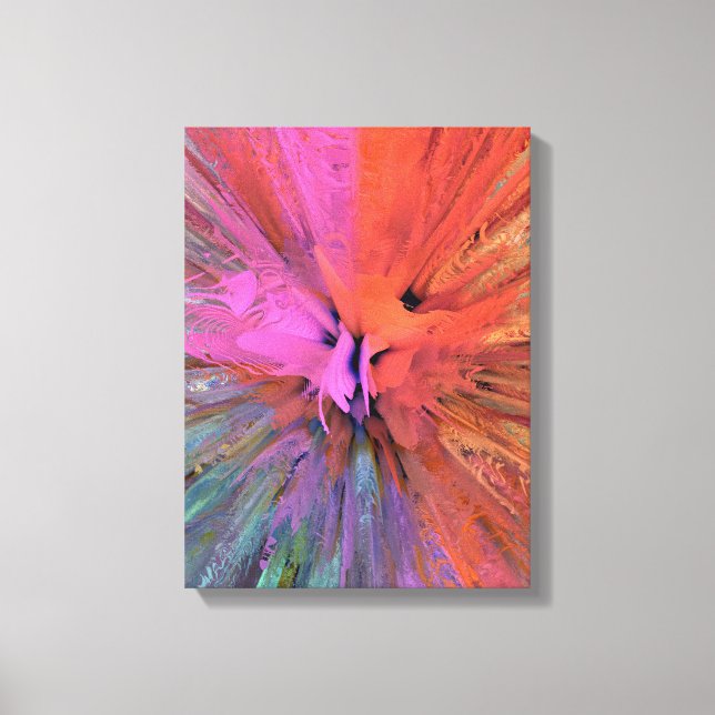 Rosa Energifjäril Fraktal Konst Canvastryck (Framsida)