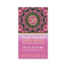 Rosa Energy OM Yoga-Affärskort