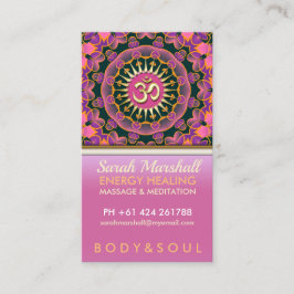 Rosa Energy OM Yoga-Affärskort Visitkort
