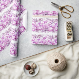 Rosa enfärgade blommor presentpapper
