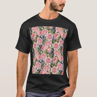 Rosa Engelska Ro: Mörk Watercolor T Shirt