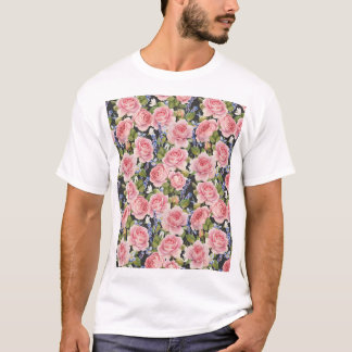 Rosa Engelska Ro: Mörk Watercolor T Shirt