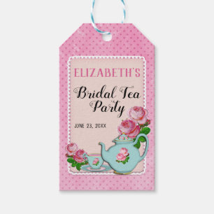 Rosa English Cottage Stil Möhippa Tea Party Shower Presentetikett