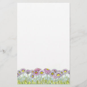 Rosa English Daisy Flowers Brev Writing Brevpapper