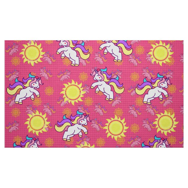 Rosa Enhörning Tyg (Fat Quarter)