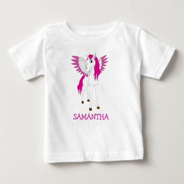 Rosa Enhörnings Baby T Shirt (Framsida)