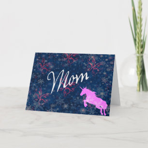 Rosa Enhörningskort till Mamma Kort