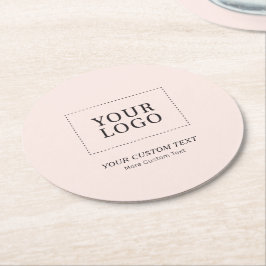 Rosa | Enkel Anpassningsbar - Affärsfrämjande Logo Underlägg Papper Rund