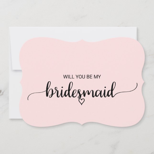  Rosa Enkel calligrafi Bridesmaid Frieri Inbjudningar (Framsida)