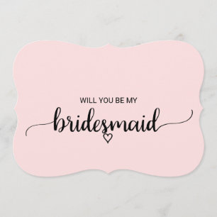 Rosa Enkel calligrafi Bridesmaid Frieri Inbjudningar