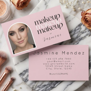 Rosa Enkel Elegant Foto Makeup Artist  Visitkort