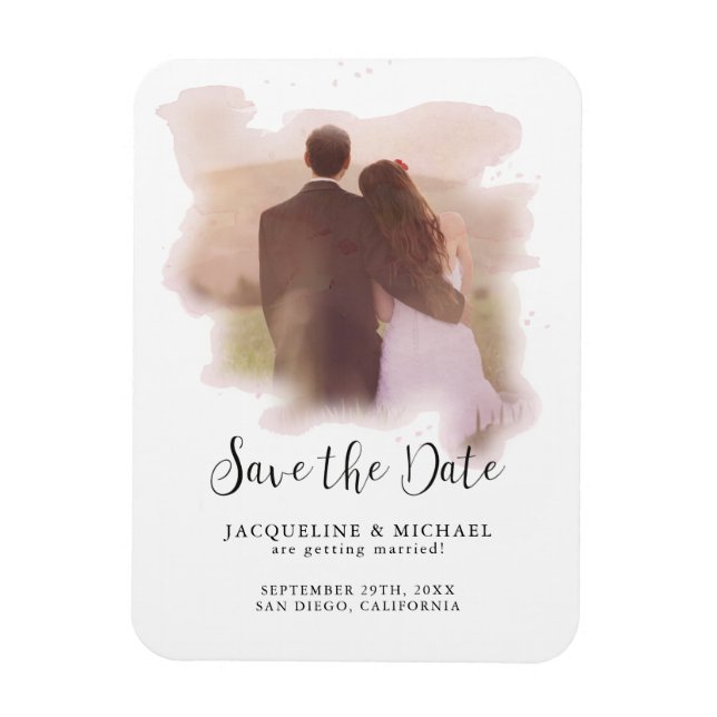 Rosa Enkel Elegant Modern bild med vattenfärg i sk Magnet (Vertikal)