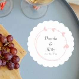 Rosa Enkel hjärtklappning Bröllop Underlägg Papper