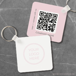  Rosa - enkel Logotyp QR-kod Nyckelring