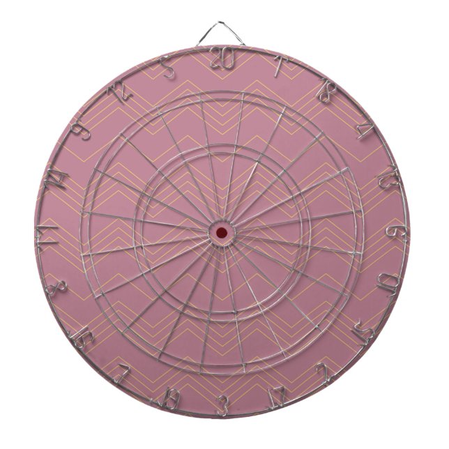 Rosa, enkel, modern, coola, trendig zigzag mönster darttavla (Framsidan)