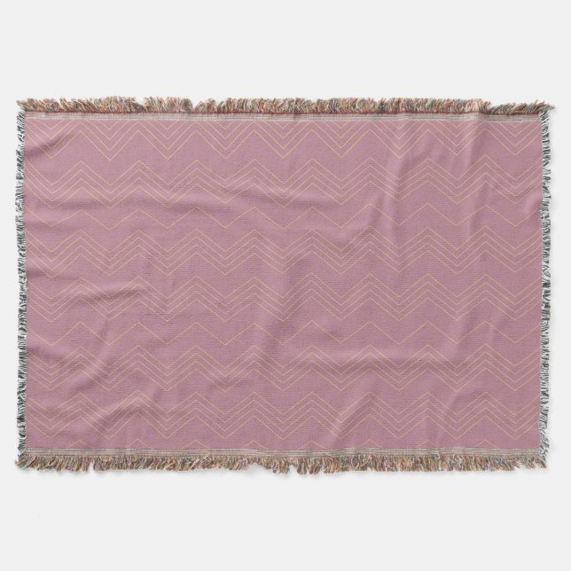 Rosa, enkel, modern, coola, trendig zigzag mönster filt (Framsidan)
