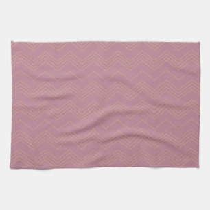 Rosa, enkel, modern, coola, trendig zigzag mönster kökshandduk