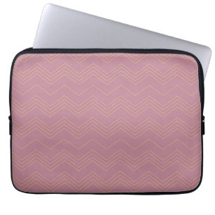 Rosa, enkel, modern, coola, trendig zigzag mönster laptop fodral